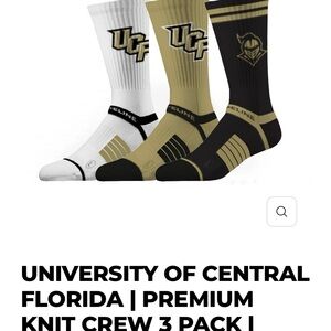 UCF Premium Knit Crew Socks 3-Pack - Black, Gold, White